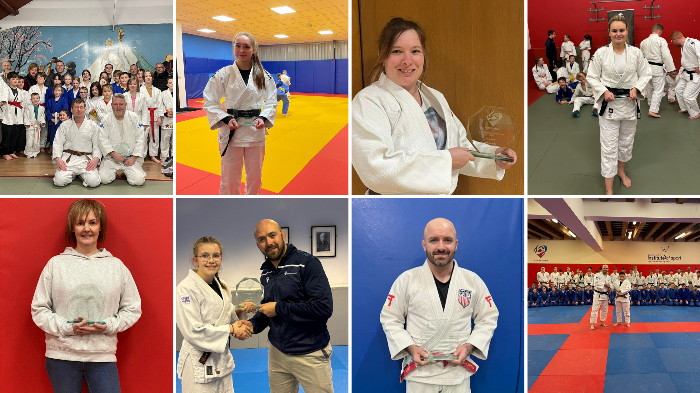 2024 JudoScotland COV winners receiving their prizes